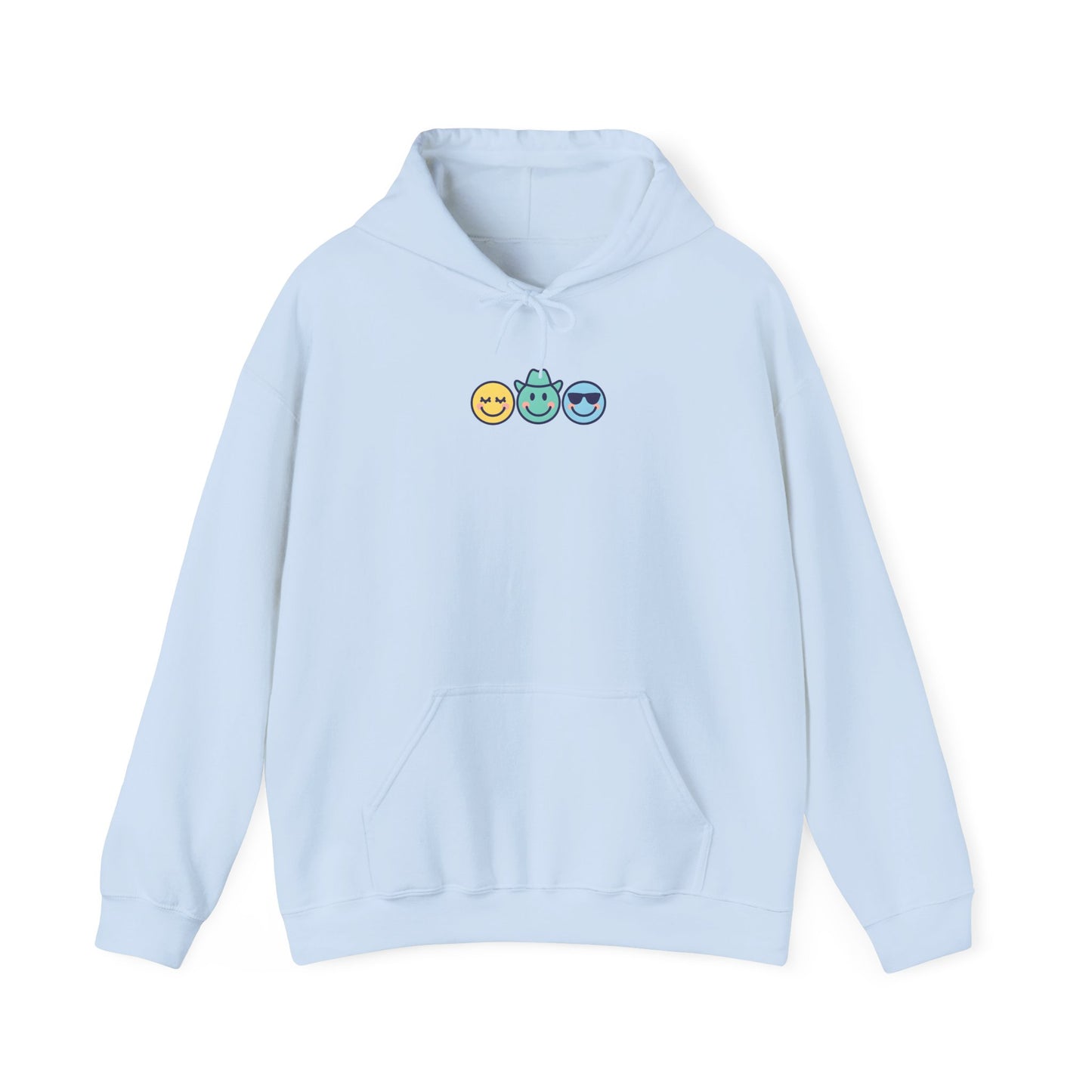Chill Vibes Hoodie: Unisex Heavy Blend Sweatshirt with Fun Emoji Design