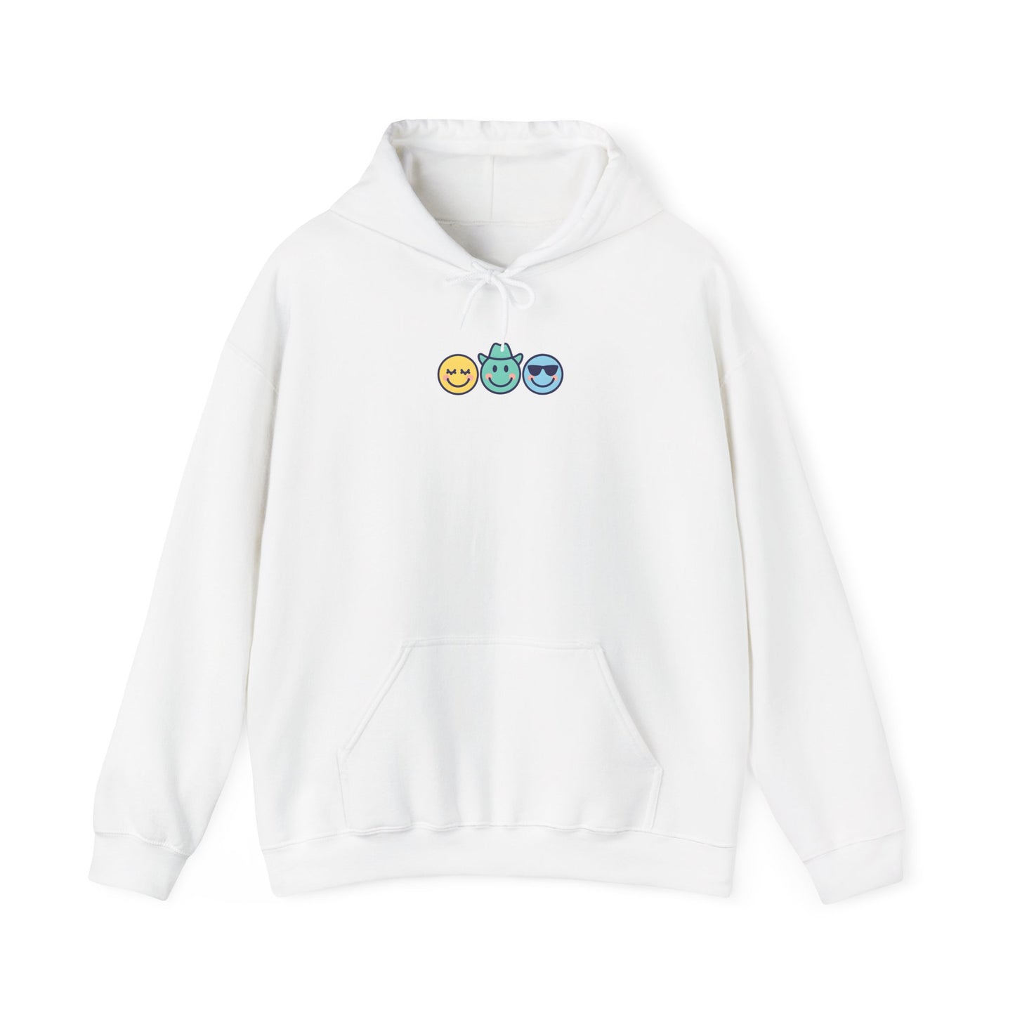 Chill Vibes Hoodie: Unisex Heavy Blend Sweatshirt with Fun Emoji Design