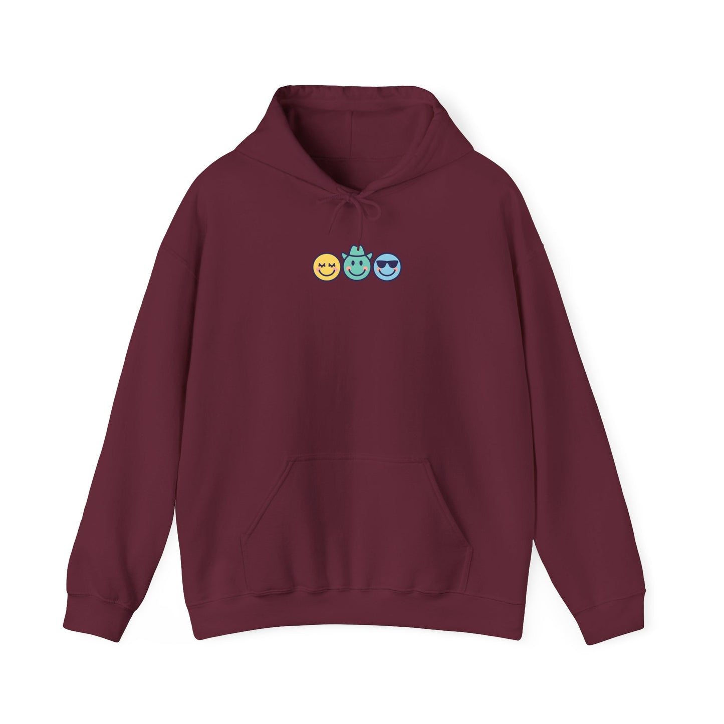 Chill Vibes Hoodie: Unisex Heavy Blend Sweatshirt with Fun Emoji Design