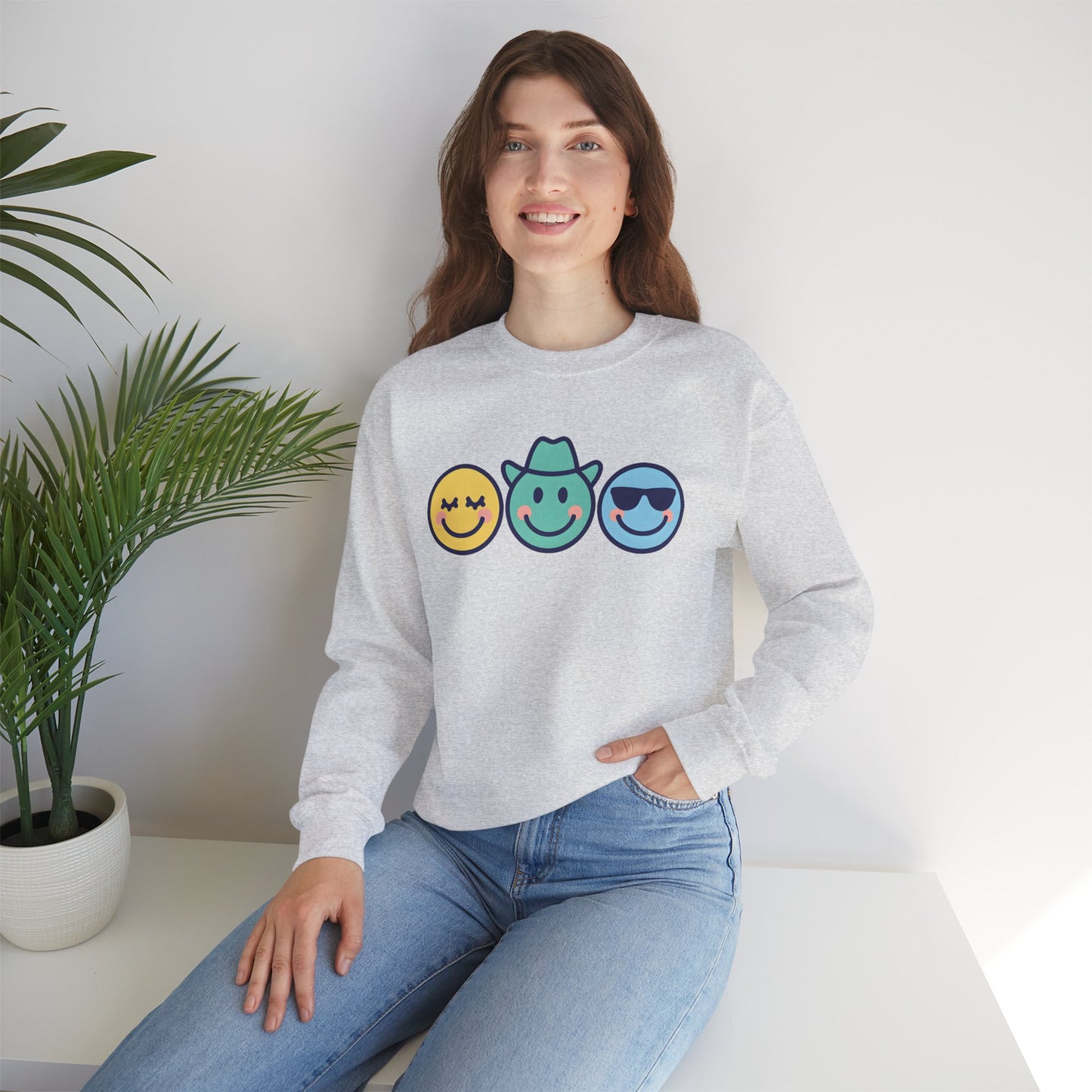 Cheerful Smiley Face Sweatshirt