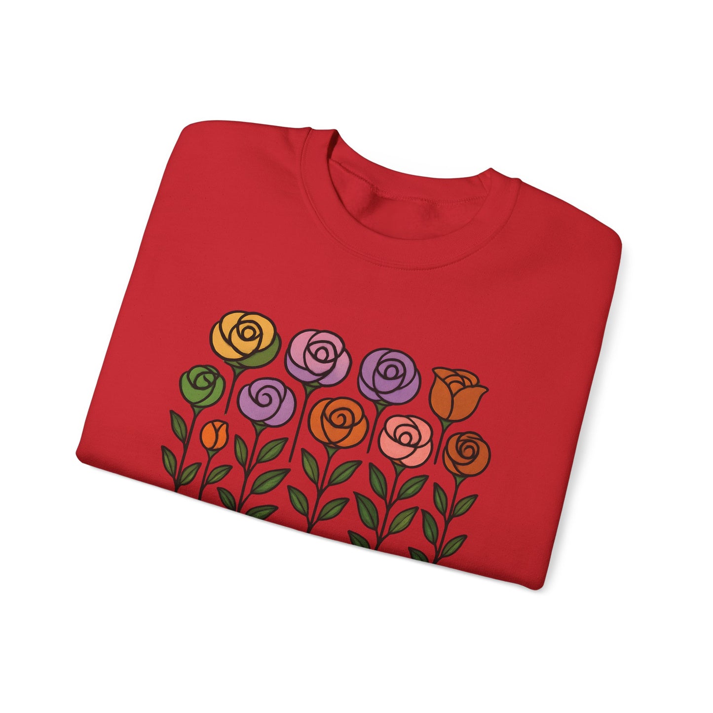 Floral Design Crewneck Sweatshirt