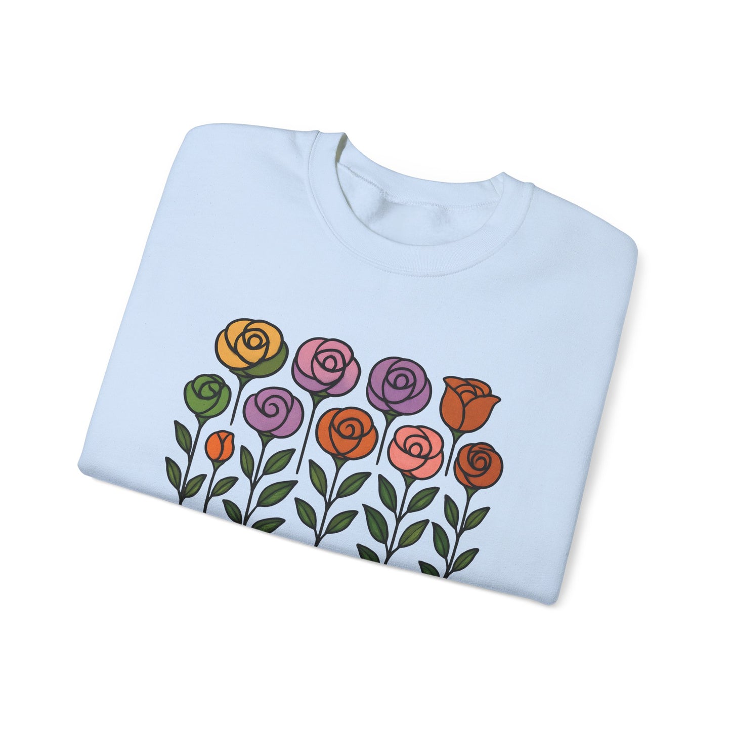 Floral Design Crewneck Sweatshirt