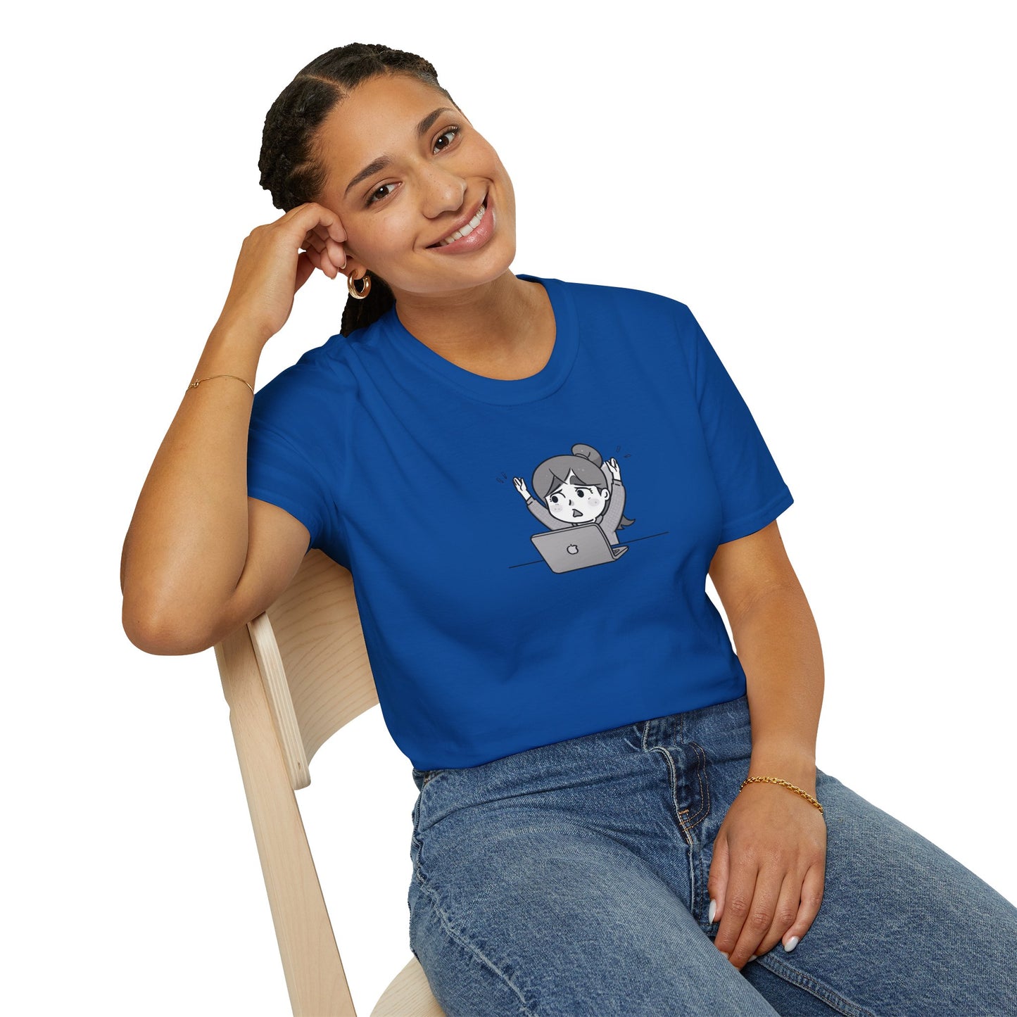Cheerful Laptop Enthusiast T-Shirt