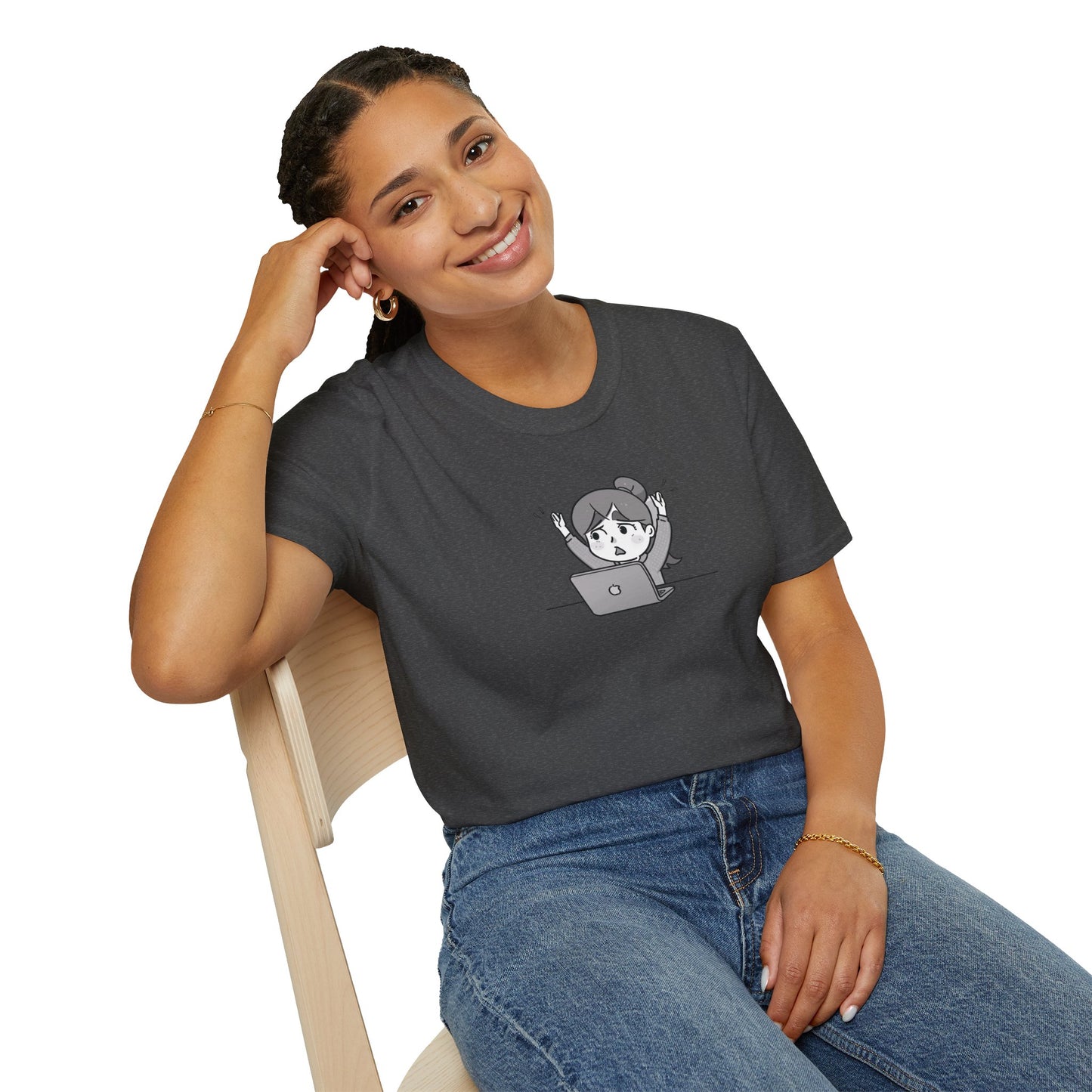 Cheerful Laptop Enthusiast T-Shirt
