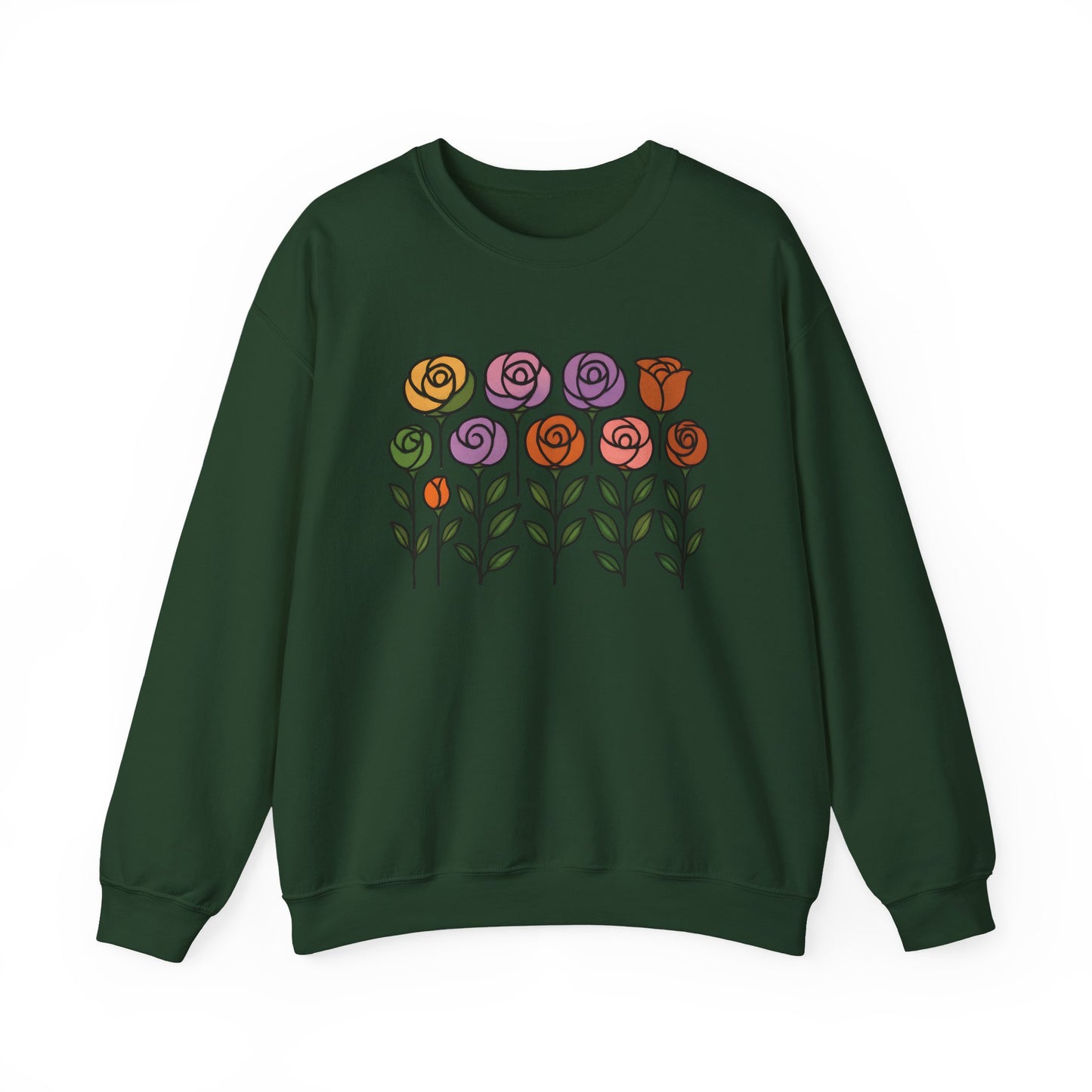 Floral Design Crewneck Sweatshirt