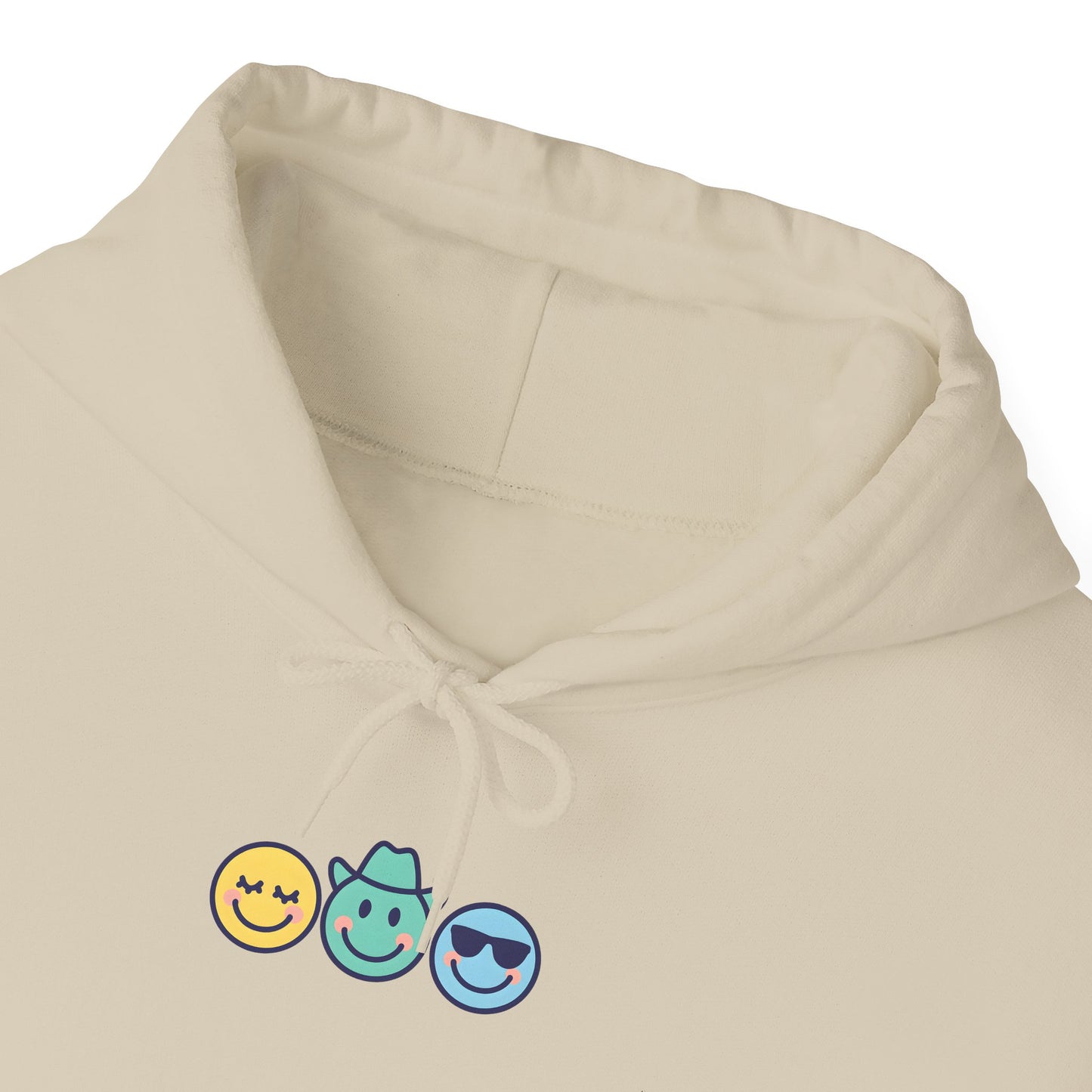 Chill Vibes Hoodie: Unisex Heavy Blend Sweatshirt with Fun Emoji Design
