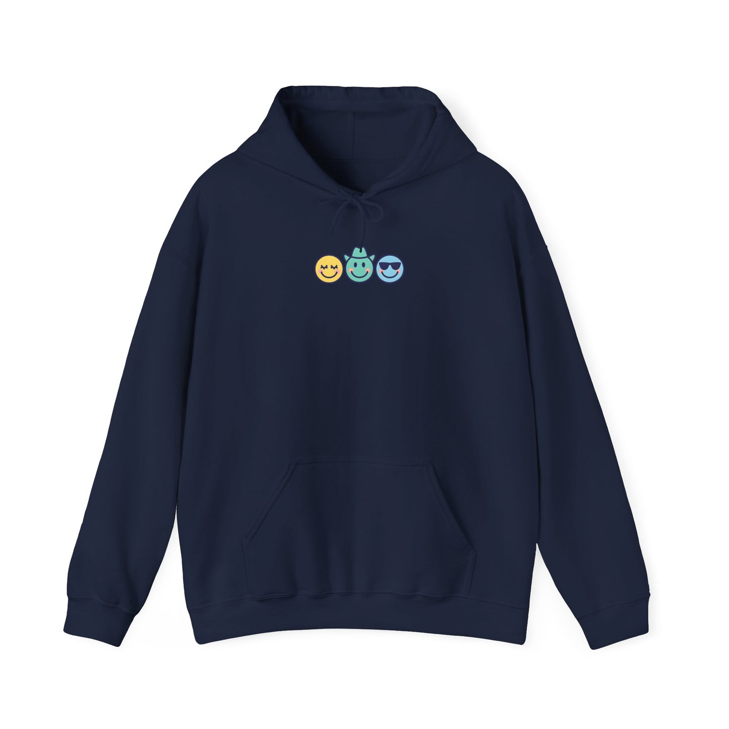 Chill Vibes Hoodie: Unisex Heavy Blend Sweatshirt with Fun Emoji Design
