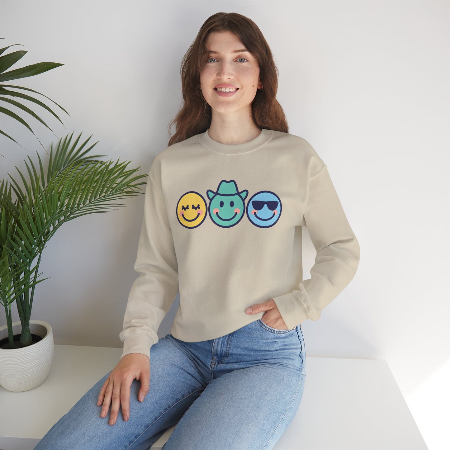 Cheerful Smiley Face Sweatshirt