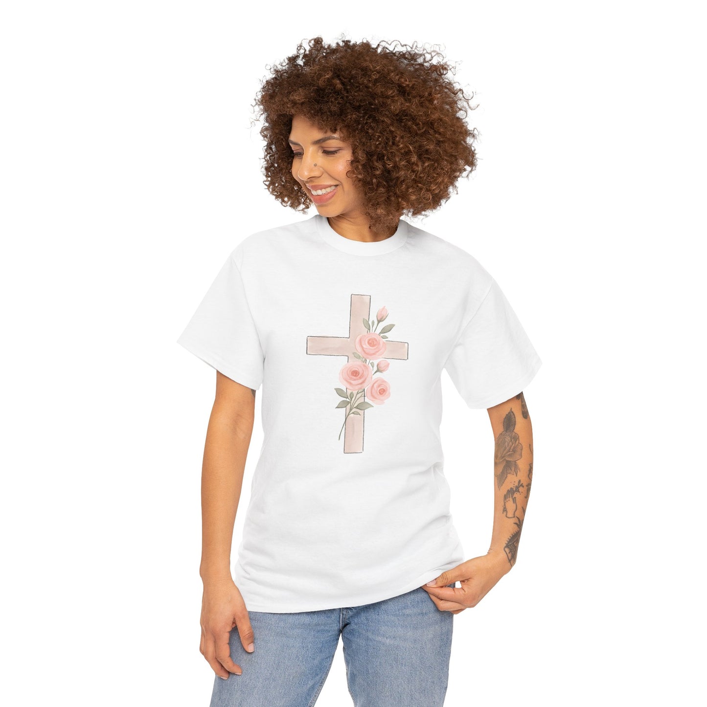 Floral Cross Tee, Christian T-Shirt