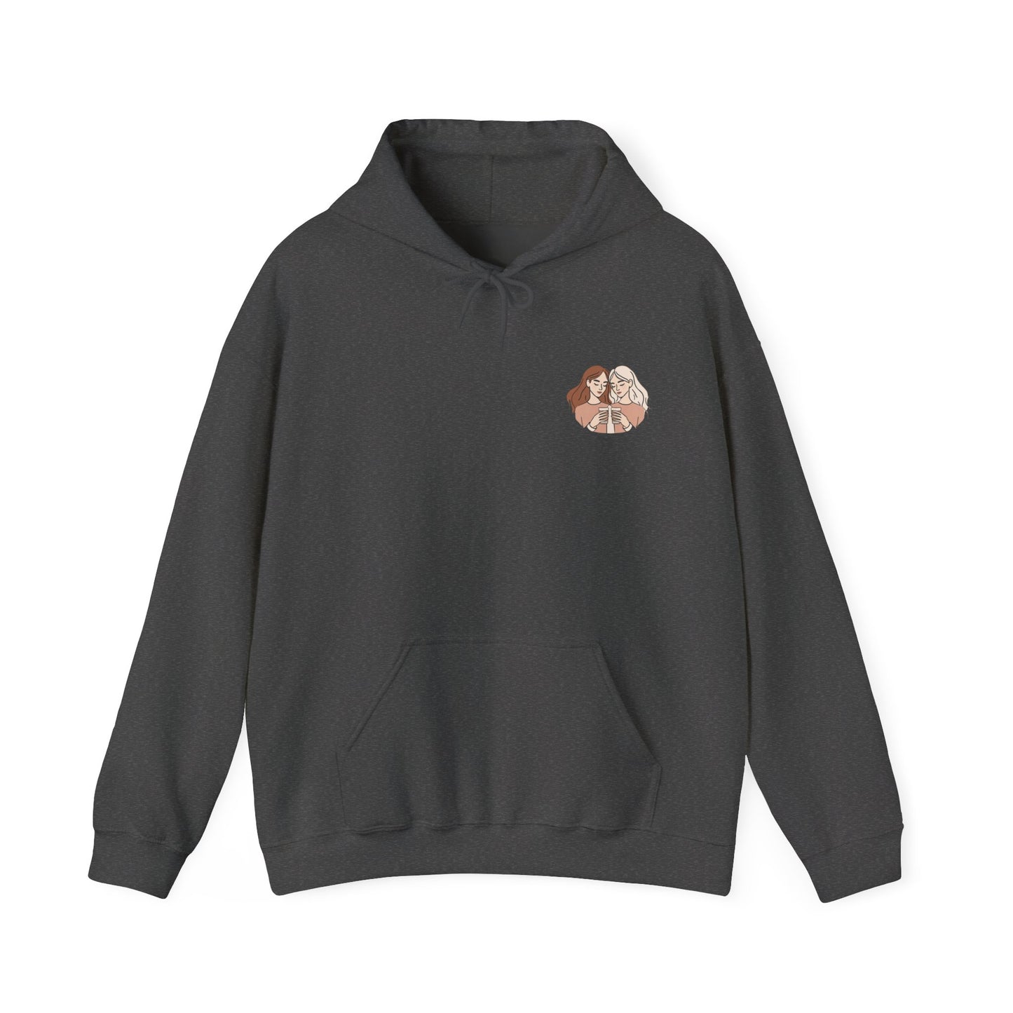 Cozy Hooded Sweatshirt with Artistic Design for Friends
