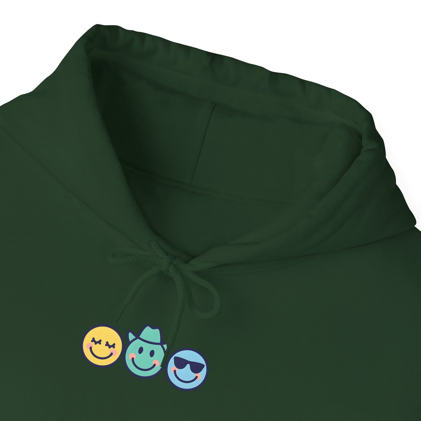 Chill Vibes Hoodie: Unisex Heavy Blend Sweatshirt with Fun Emoji Design