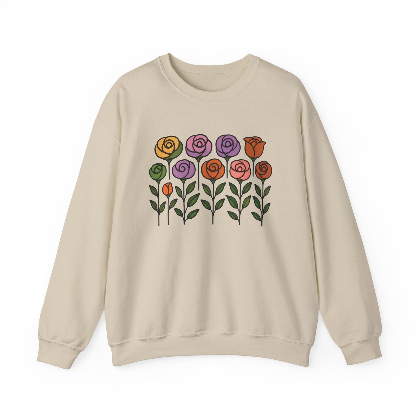 Floral Design Crewneck Sweatshirt