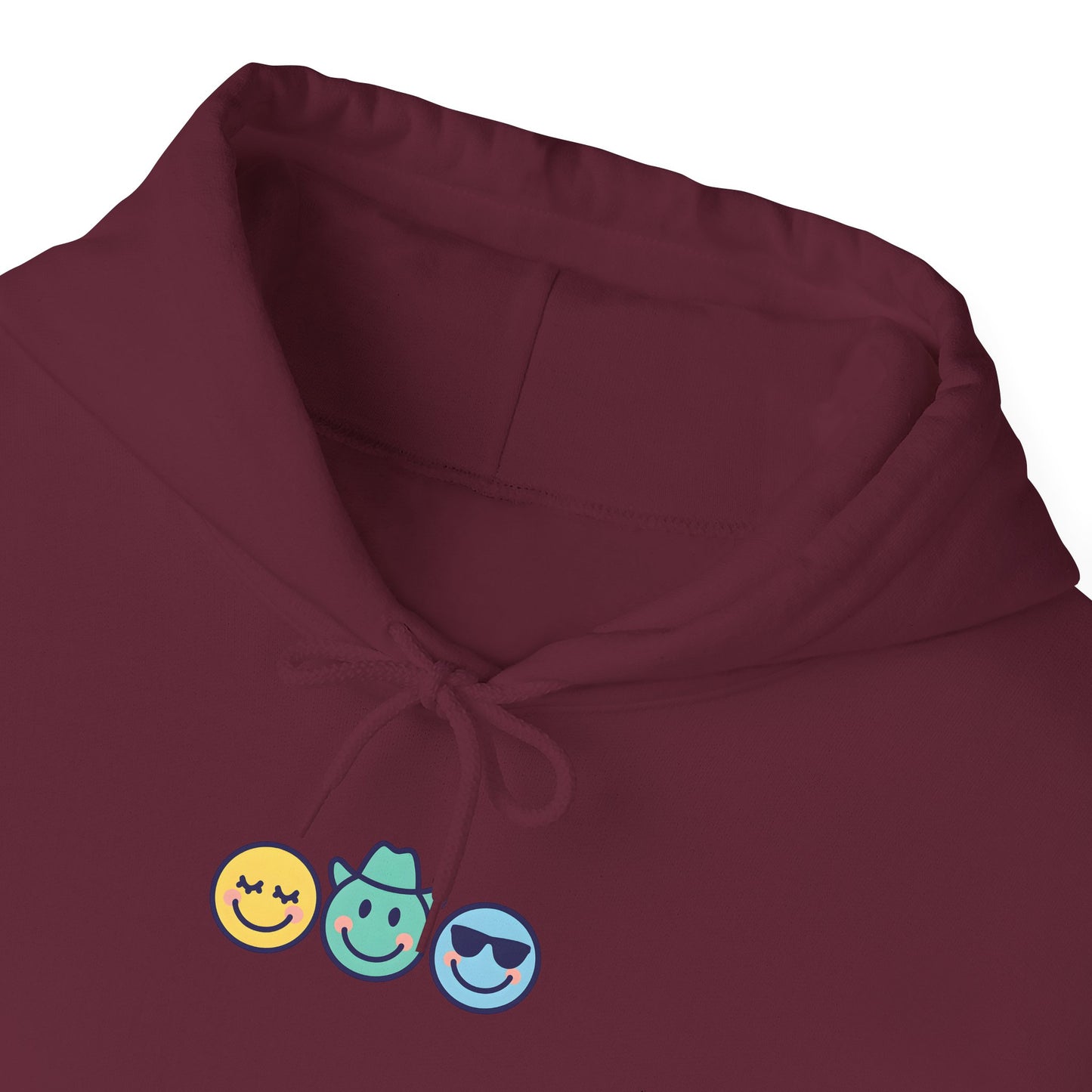 Chill Vibes Hoodie: Unisex Heavy Blend Sweatshirt with Fun Emoji Design