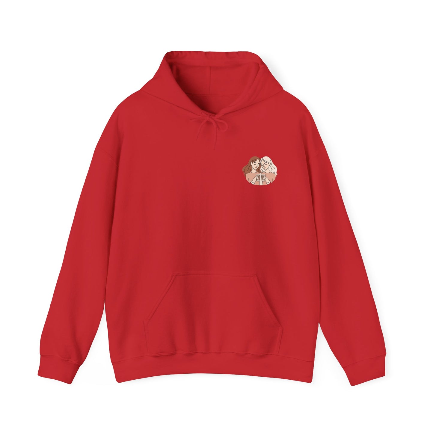 Cozy Hooded Sweatshirt with Artistic Design for Friends