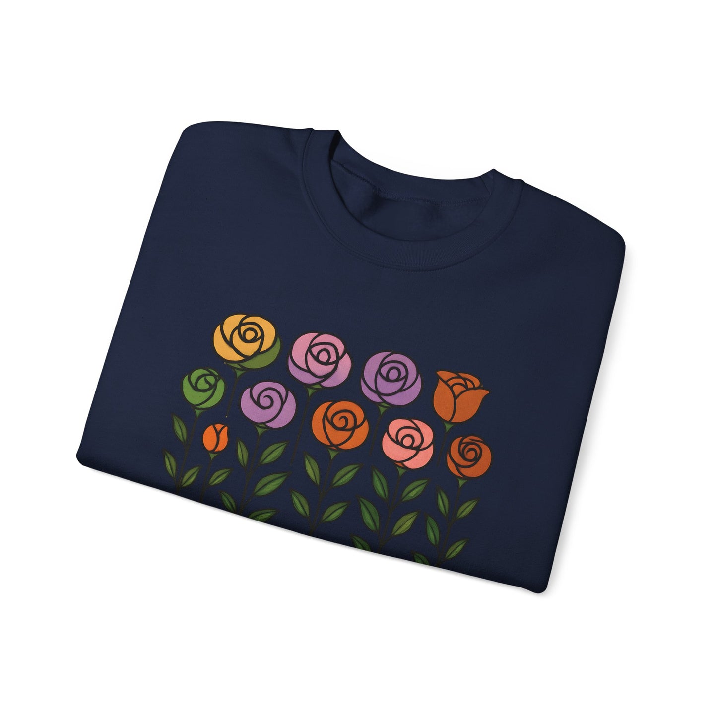 Floral Design Crewneck Sweatshirt
