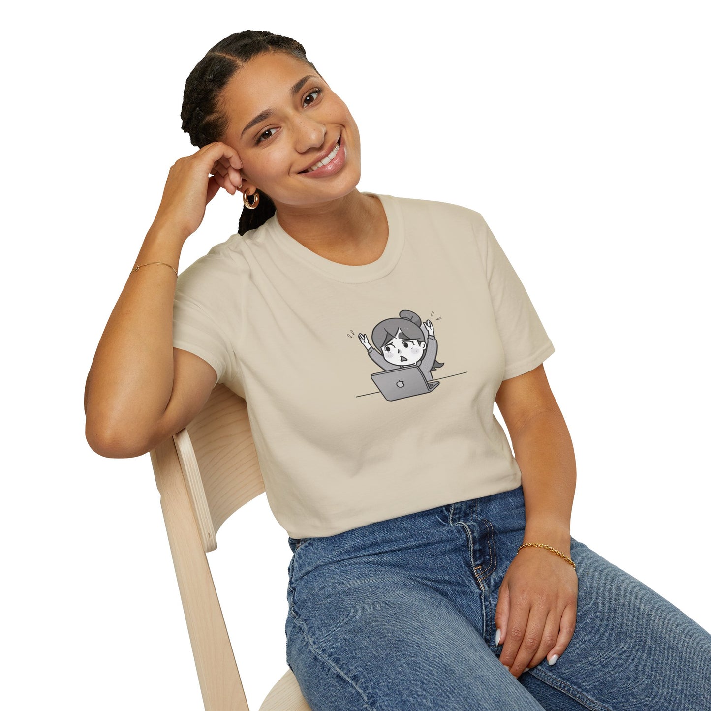 Cheerful Laptop Enthusiast T-Shirt