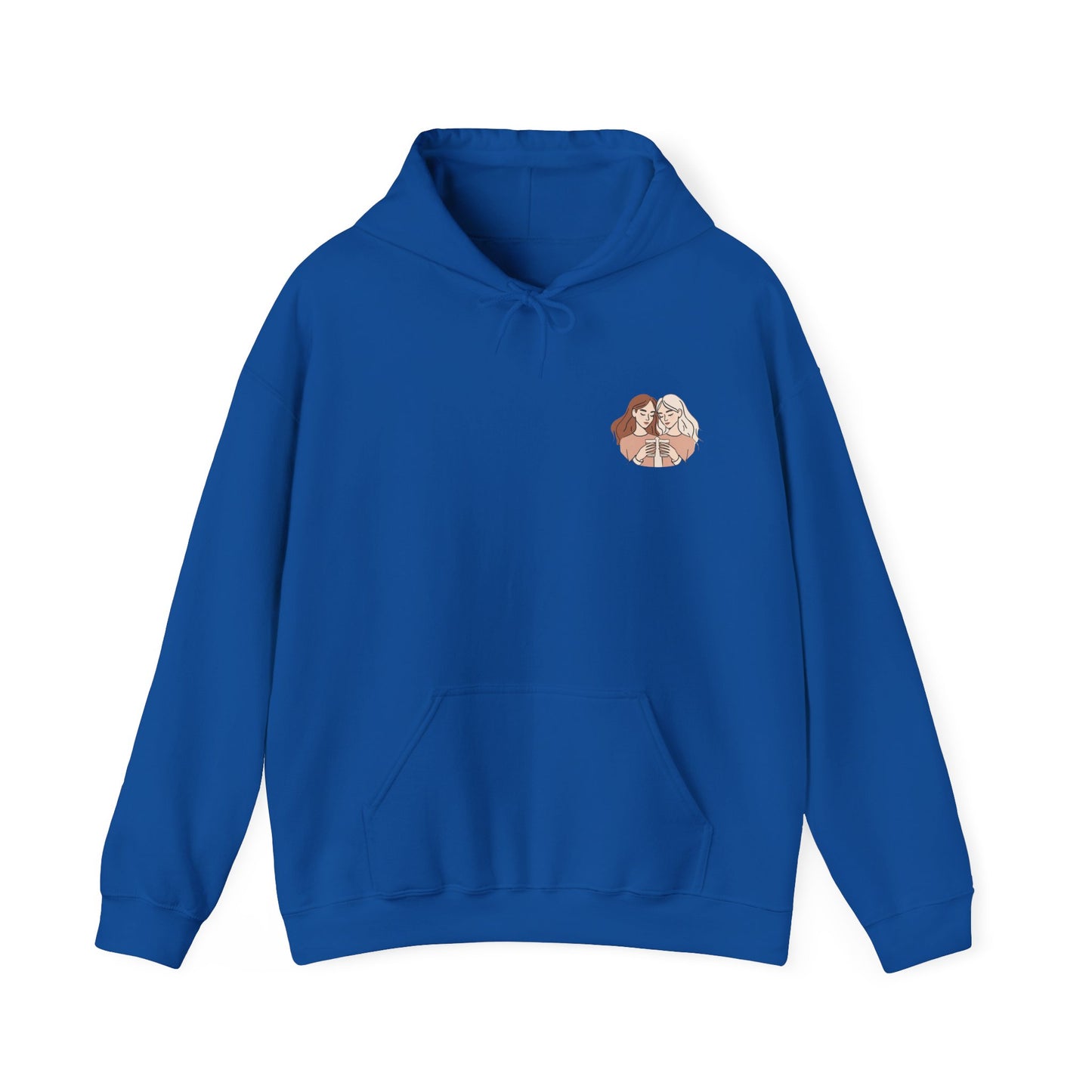 Cozy Hooded Sweatshirt with Artistic Design for Friends