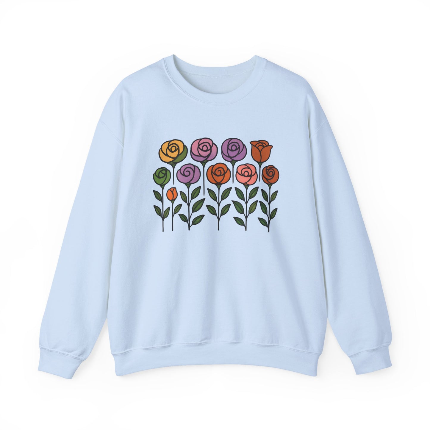 Floral Design Crewneck Sweatshirt