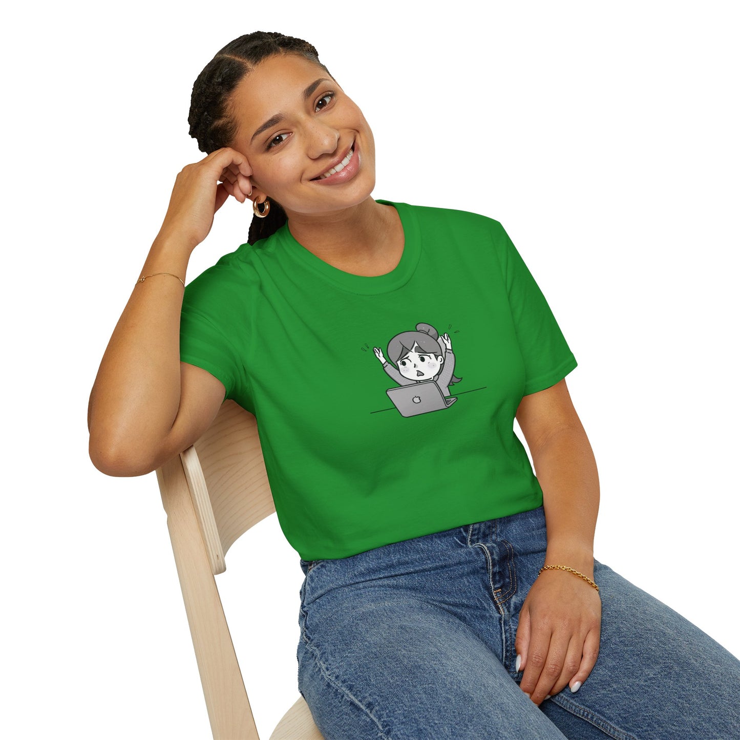 Cheerful Laptop Enthusiast T-Shirt