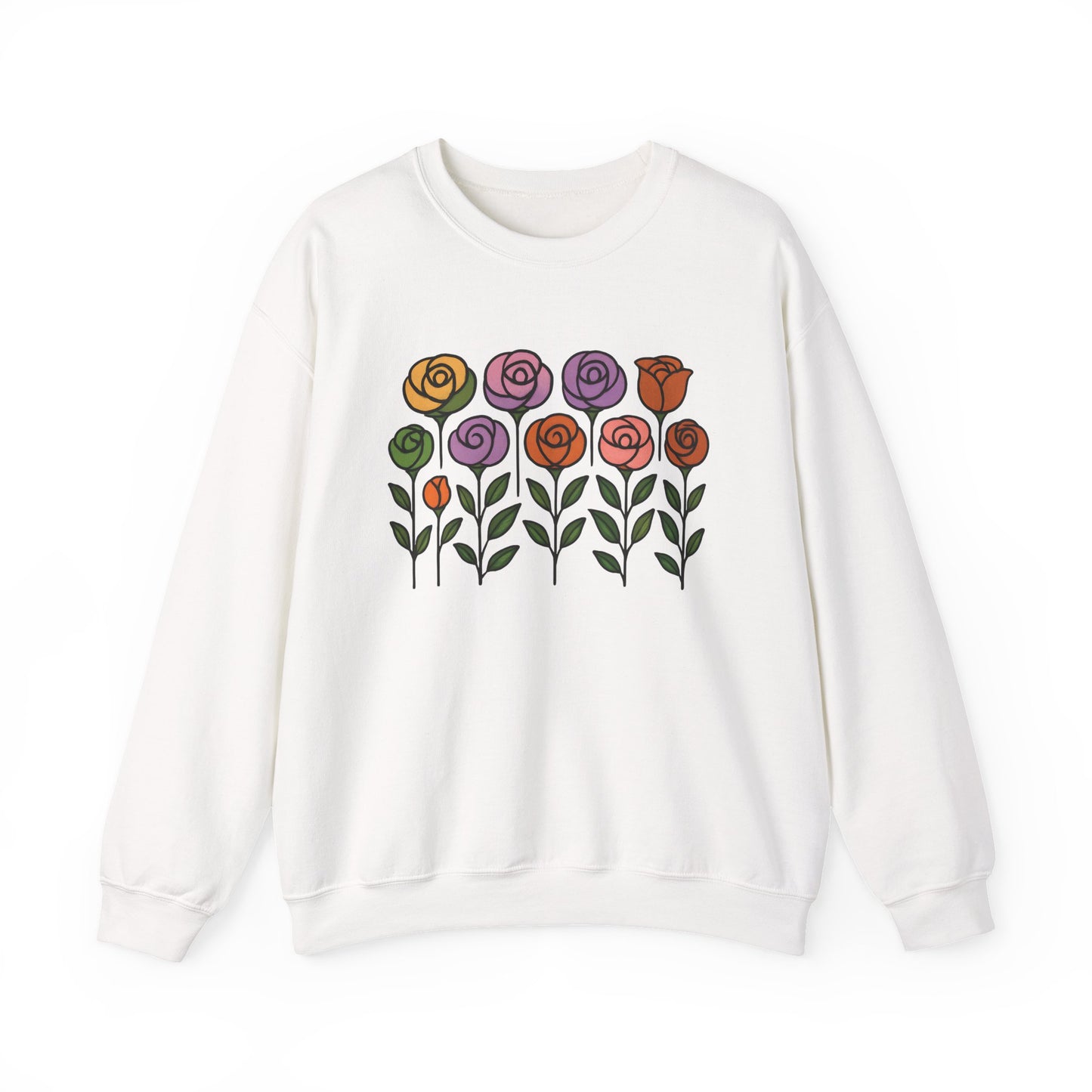 Floral Design Crewneck Sweatshirt