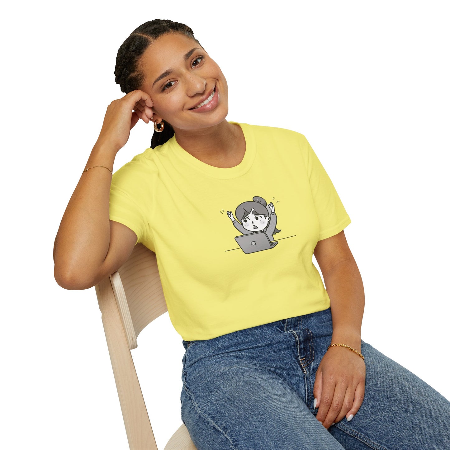 Cheerful Laptop Enthusiast T-Shirt