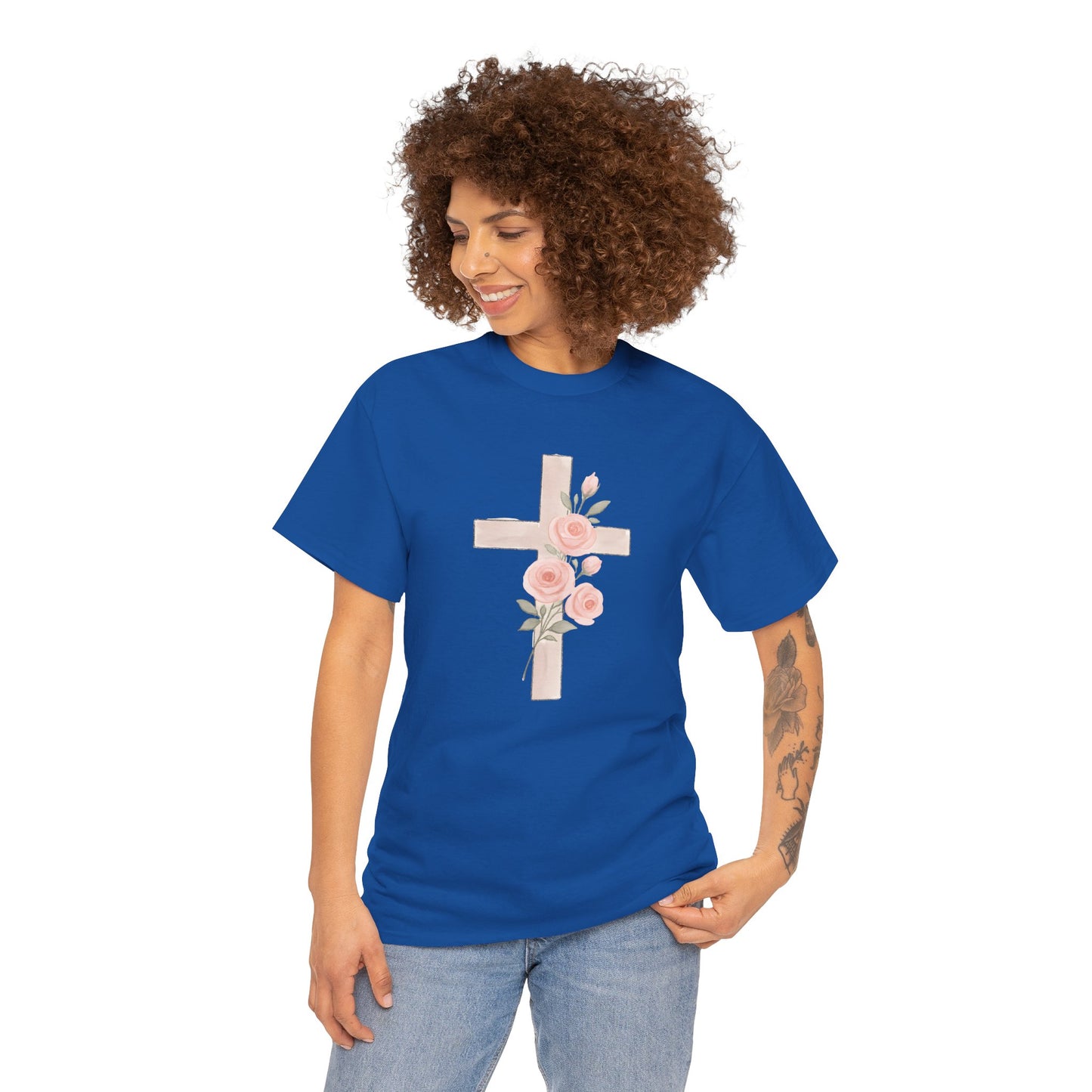 Floral Cross Tee, Christian T-Shirt