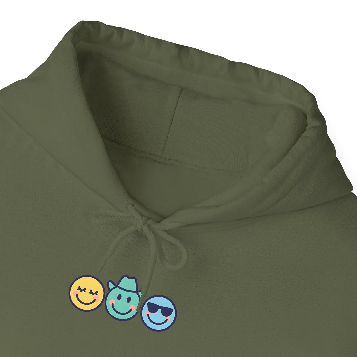 Chill Vibes Hoodie: Unisex Heavy Blend Sweatshirt with Fun Emoji Design