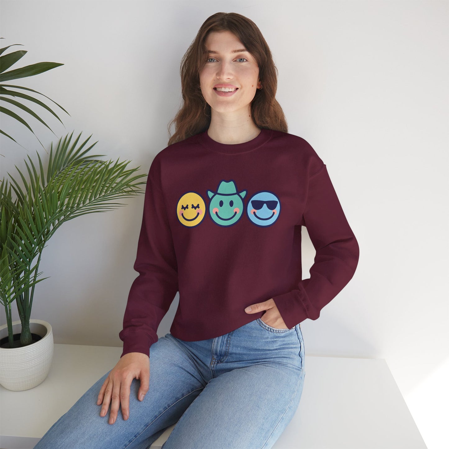 Cheerful Smiley Face Sweatshirt