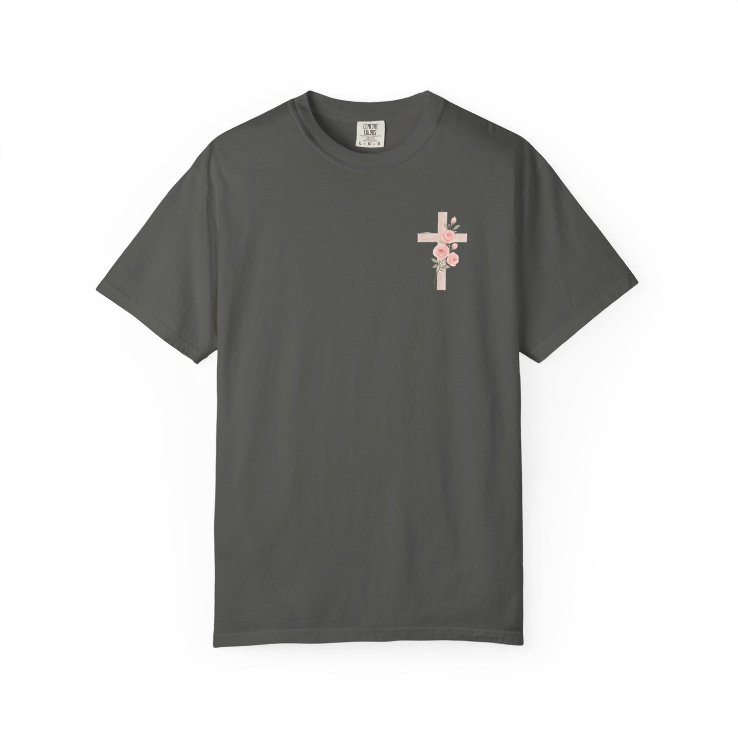 Floral Cross Unisex Garment-Dyed T-shirt