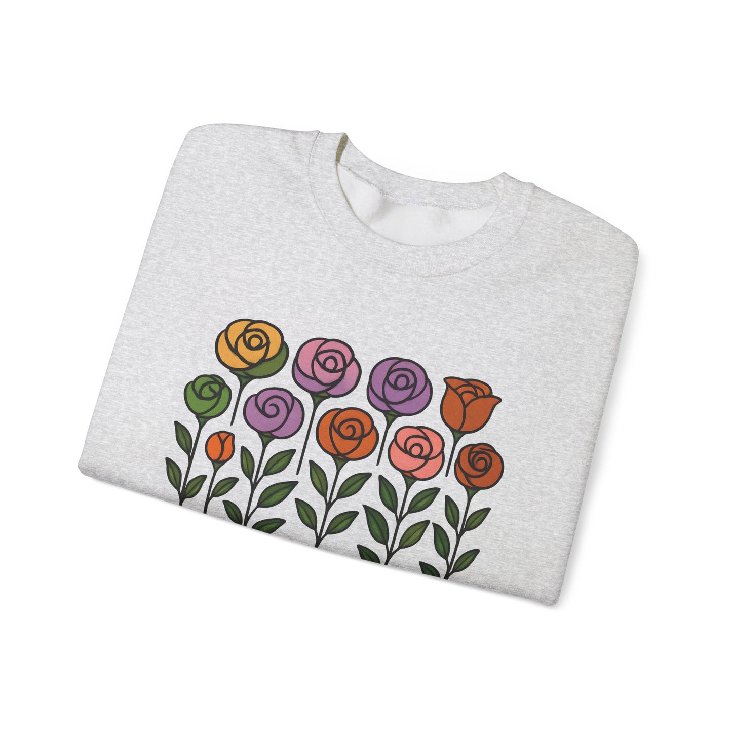 Floral Design Crewneck Sweatshirt
