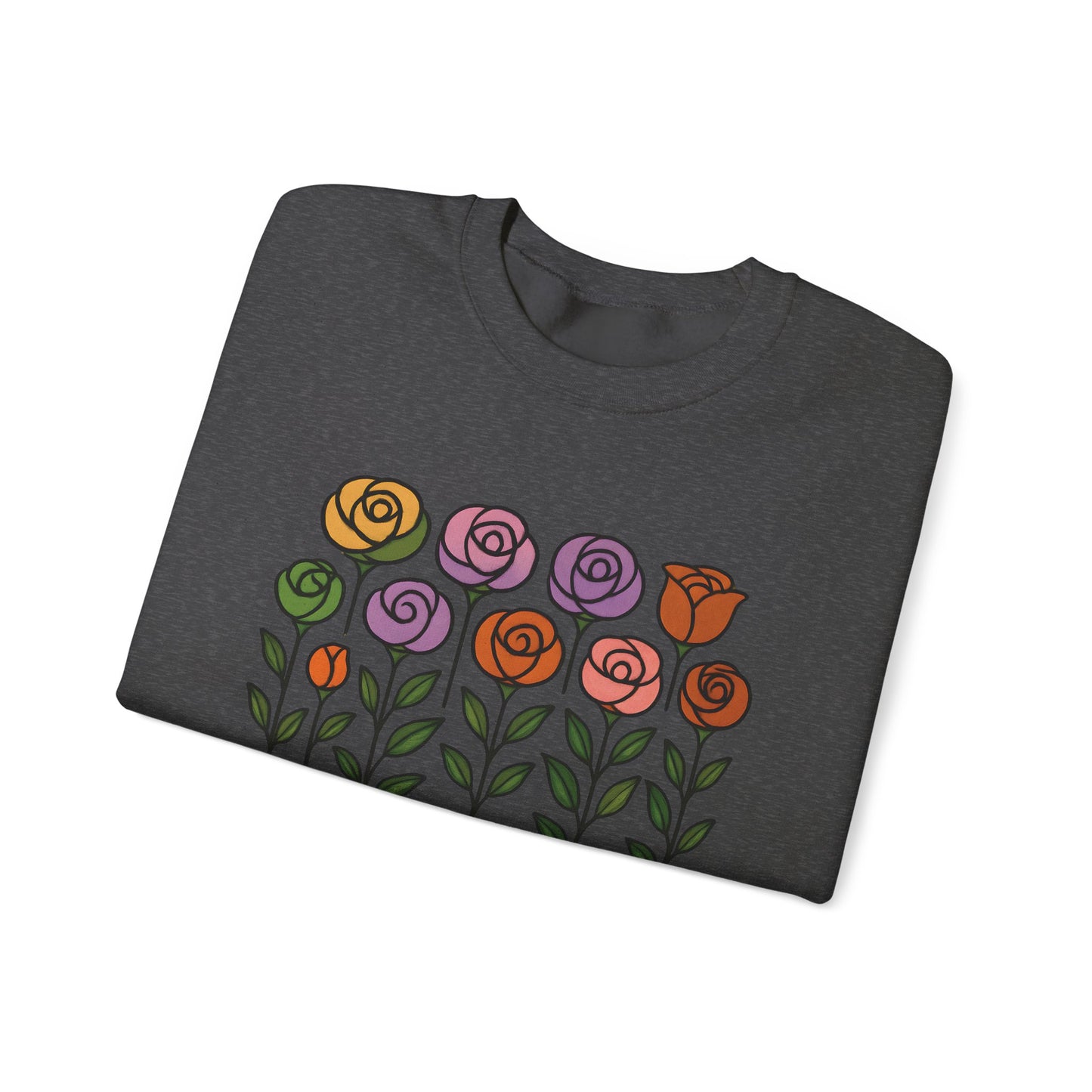 Floral Design Crewneck Sweatshirt