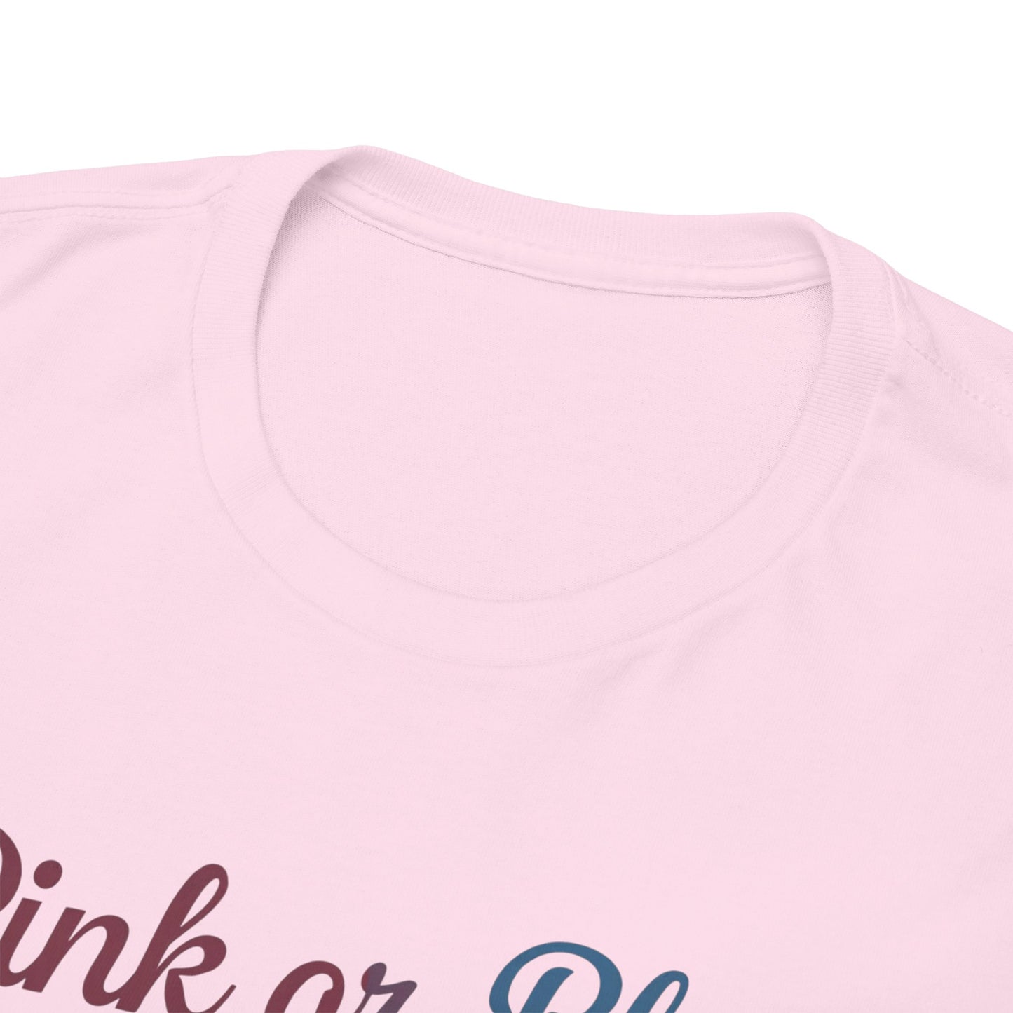 Unisex Heavy Cotton Tee - "Pink or Blue, We Love You" Gender Reveal Gift