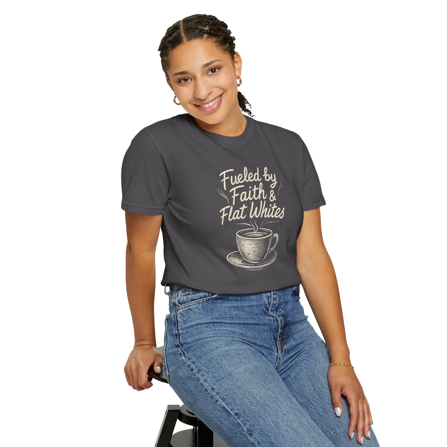Coffee Lovers Unisex T-Shirt - Fueled by Faith & Flat Whites