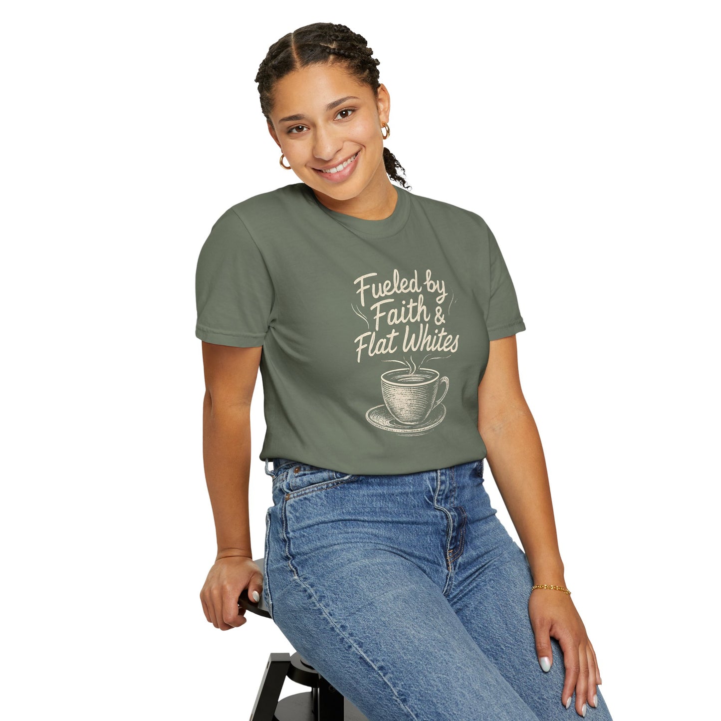 Coffee Lovers Unisex T-Shirt - Fueled by Faith & Flat Whites