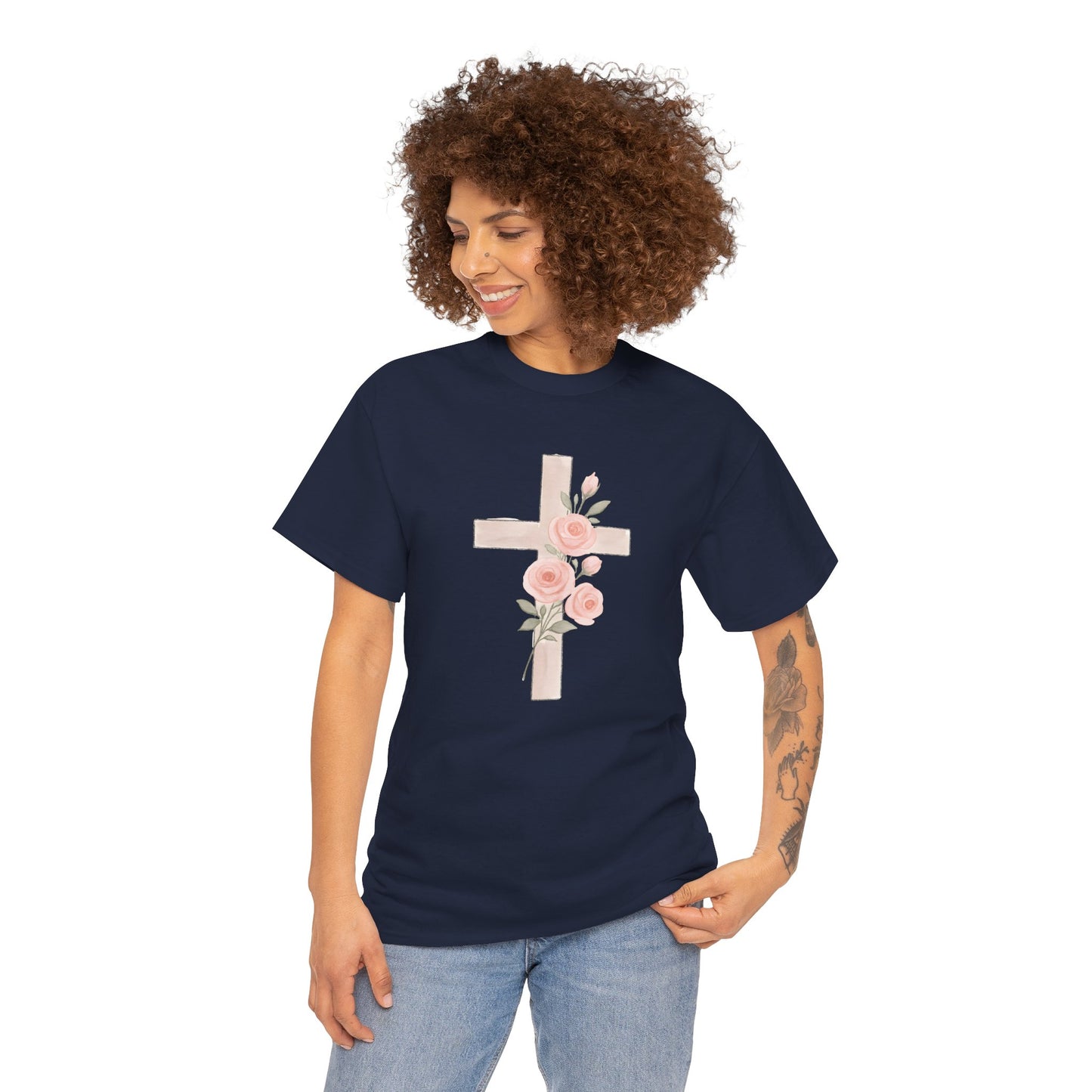 Floral Cross Tee, Christian T-Shirt