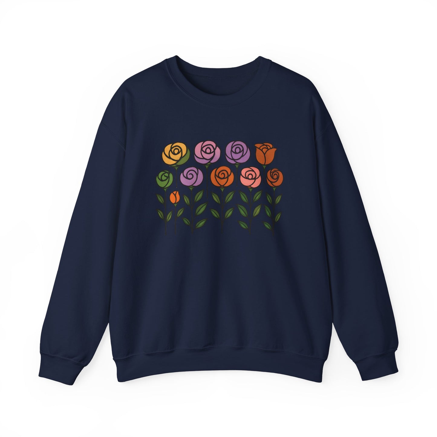 Floral Design Crewneck Sweatshirt