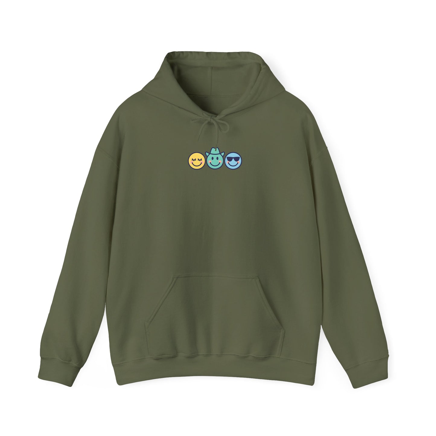 Chill Vibes Hoodie: Unisex Heavy Blend Sweatshirt with Fun Emoji Design