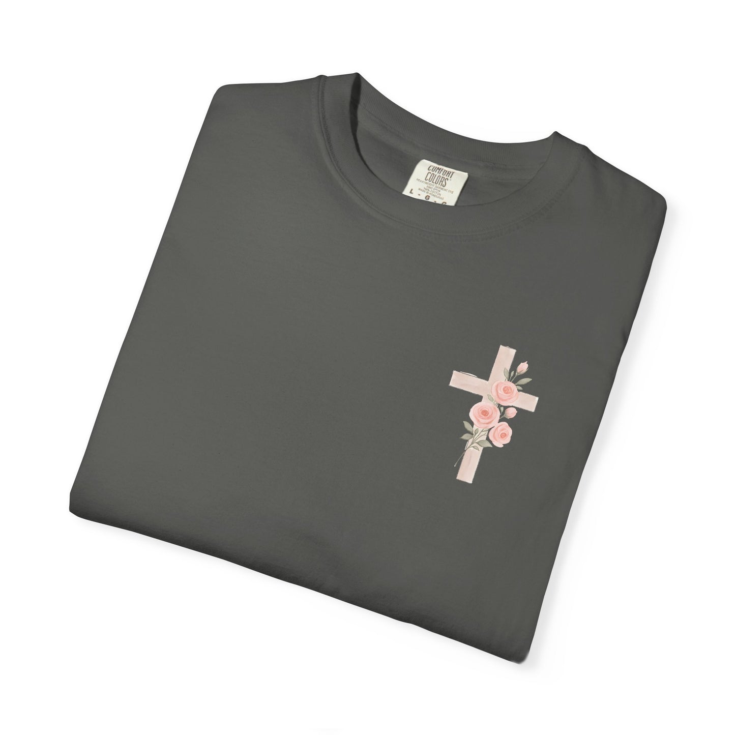 Floral Cross Unisex Garment-Dyed T-shirt