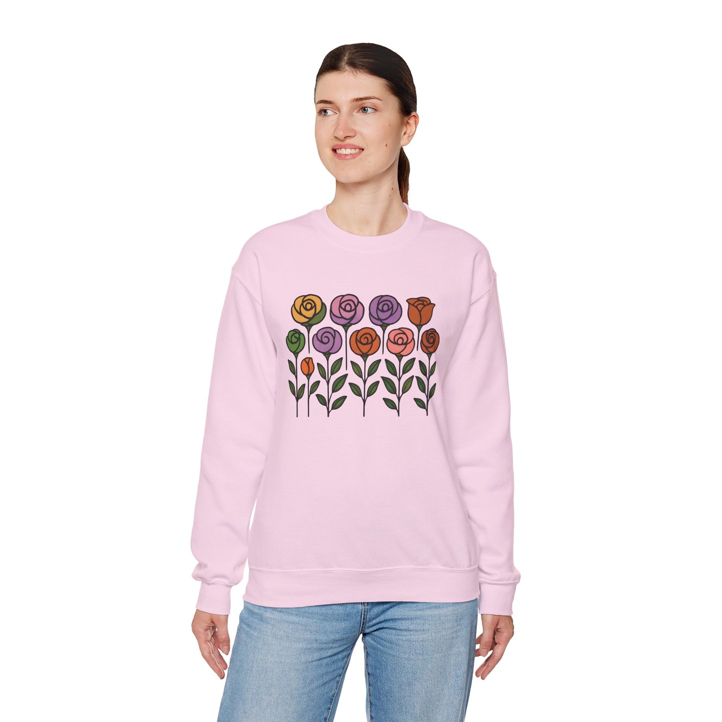 Floral Design Crewneck Sweatshirt