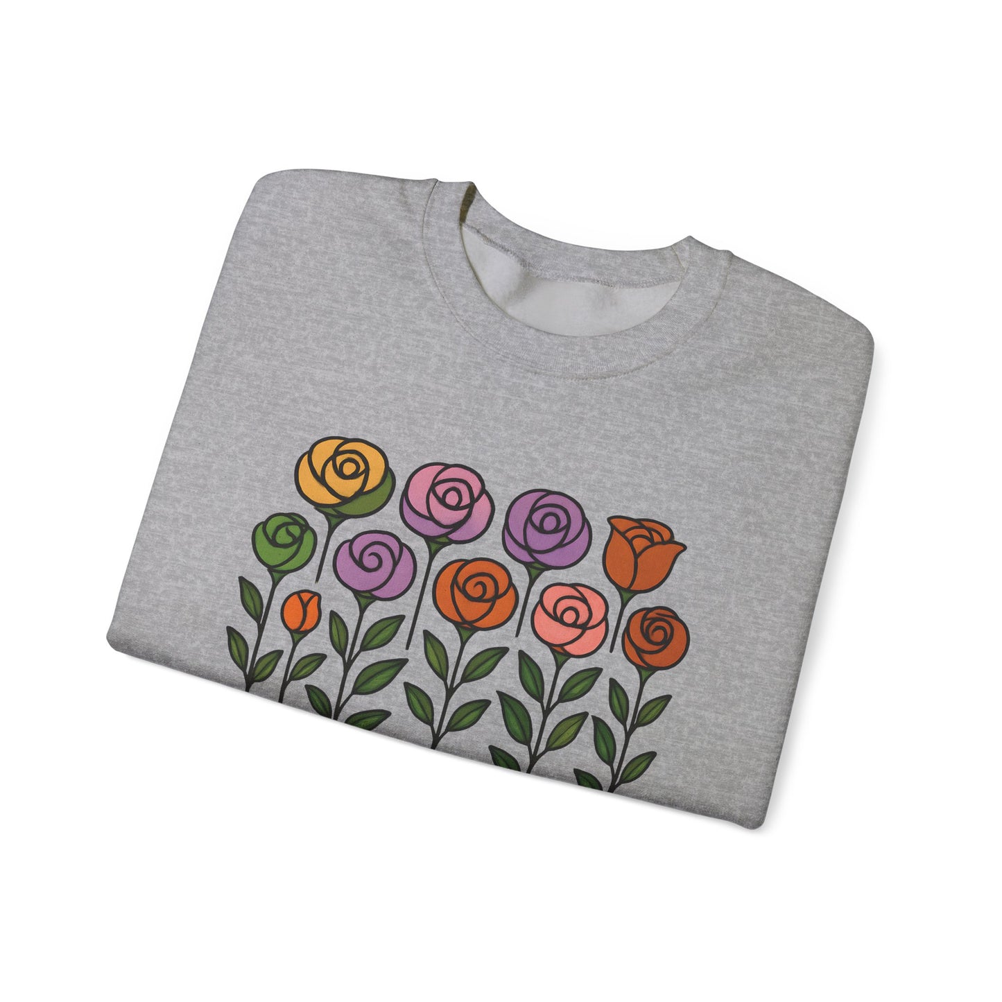 Floral Design Crewneck Sweatshirt
