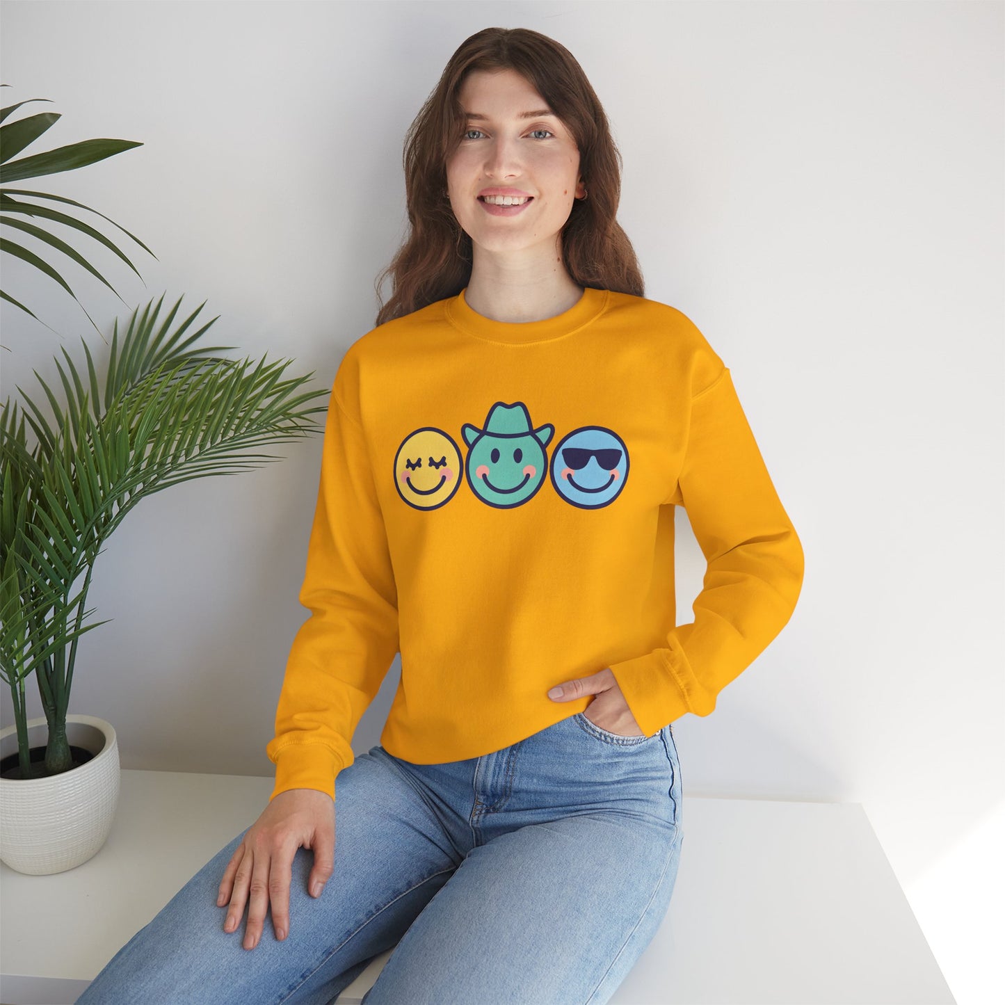 Cheerful Smiley Face Sweatshirt