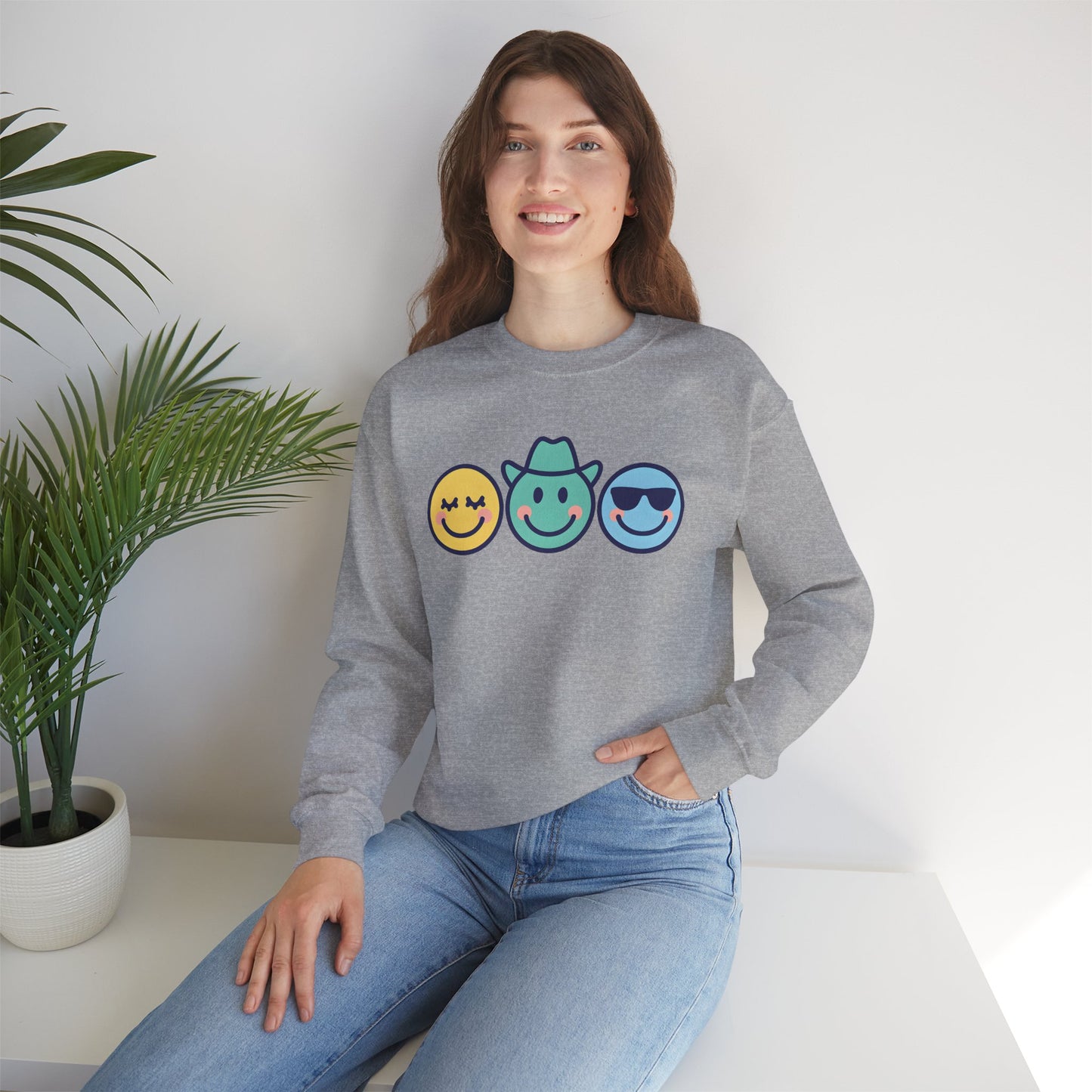 Cheerful Smiley Face Sweatshirt