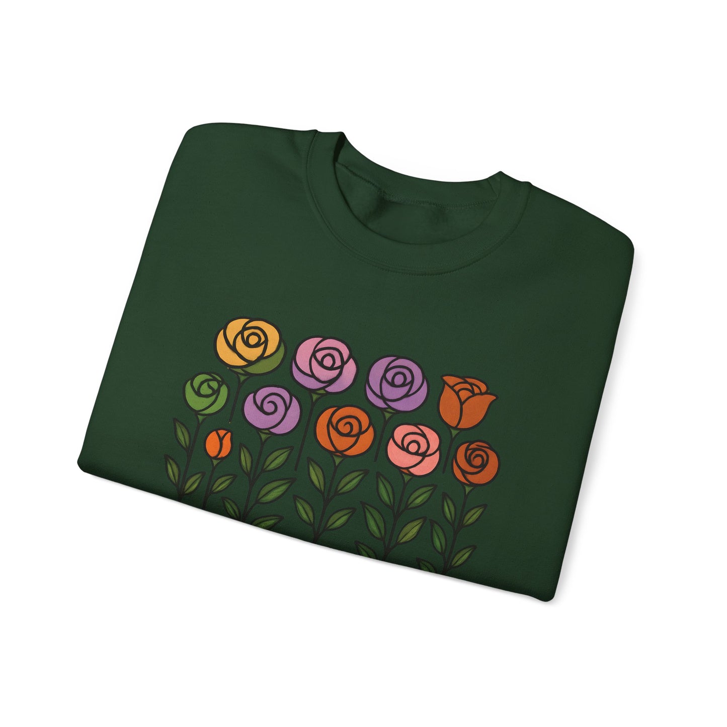 Floral Design Crewneck Sweatshirt