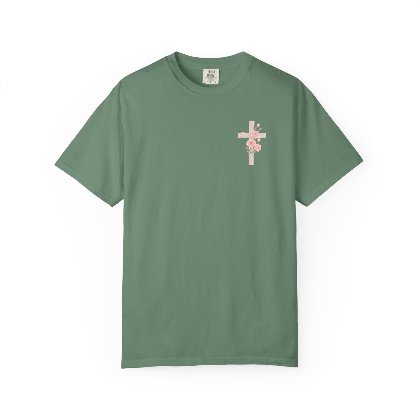 Floral Cross Unisex Garment-Dyed T-shirt
