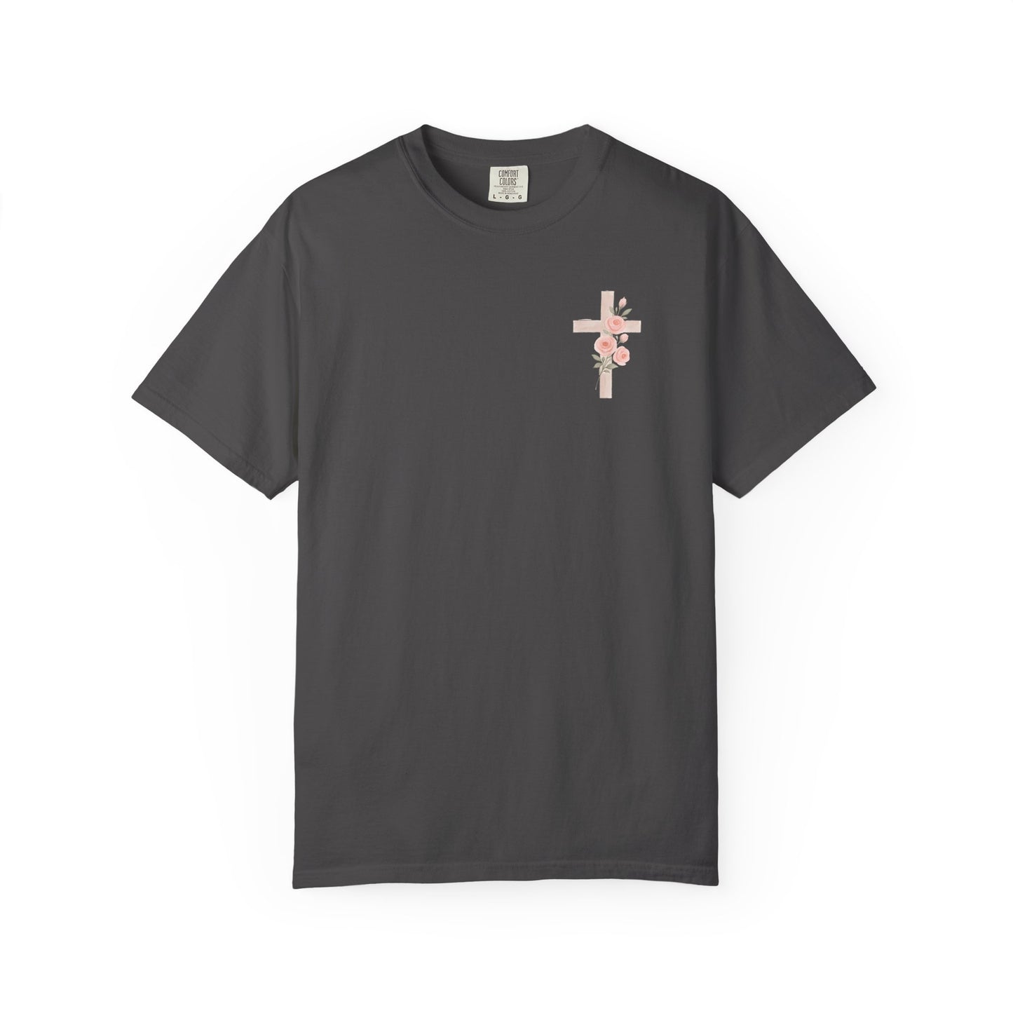Floral Cross Unisex Garment-Dyed T-shirt