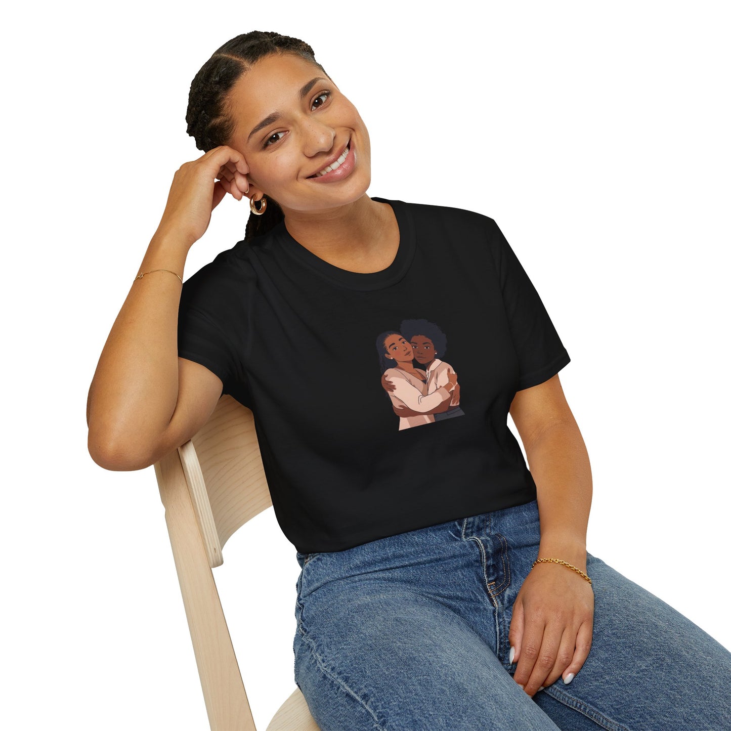 Embrace Love Friendship Tees, Black Sisterhood T-shirt