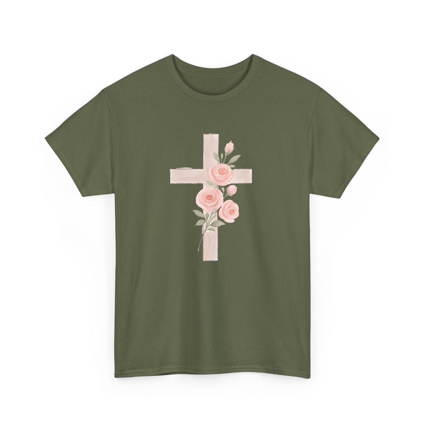 Floral Cross Tee, Christian T-Shirt
