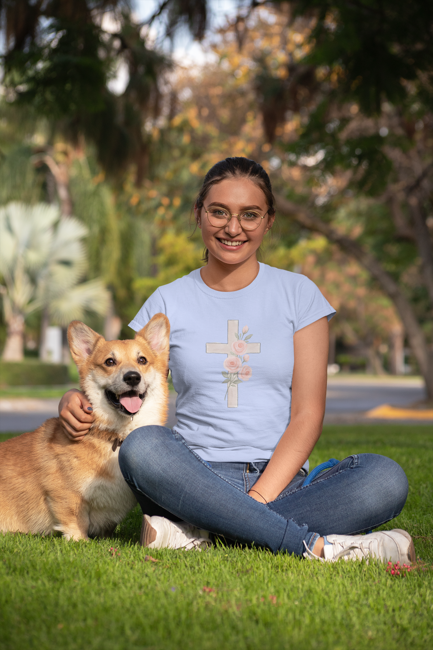 Floral Cross Tee, Christian T-Shirt