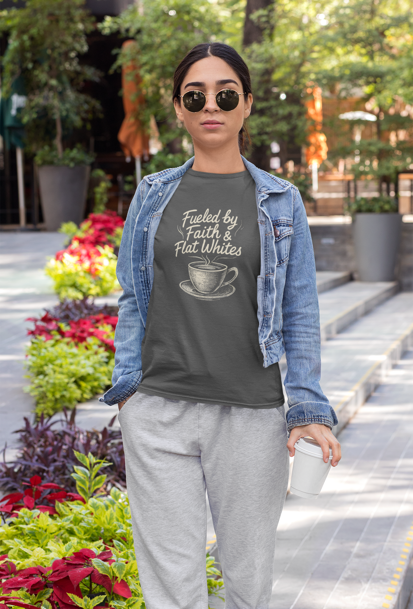 Coffee Lovers Unisex T-Shirt - Fueled by Faith & Flat Whites