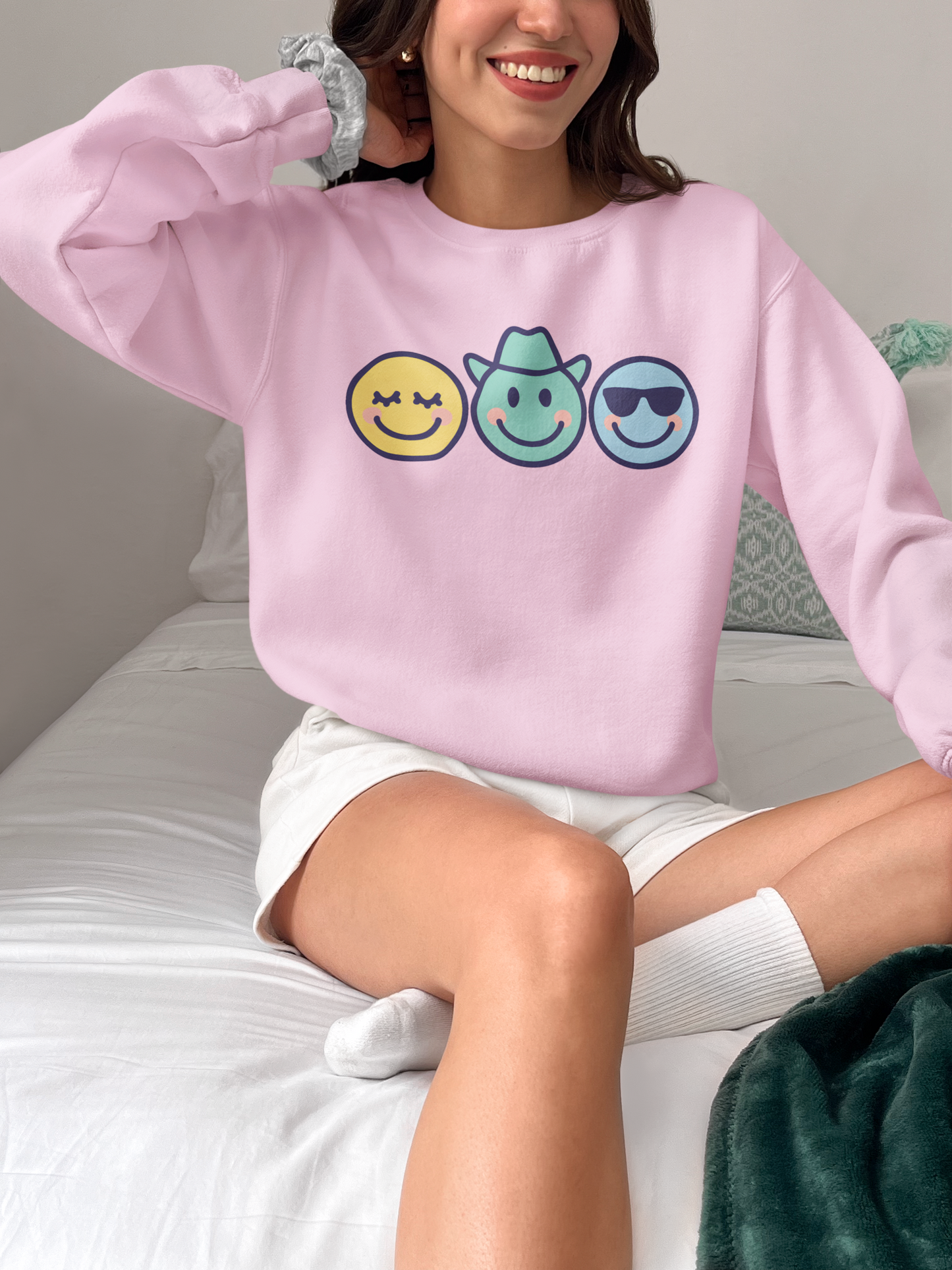 Cheerful Smiley Face Sweatshirt